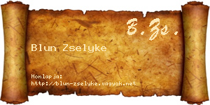 Blun Zselyke névjegykártya